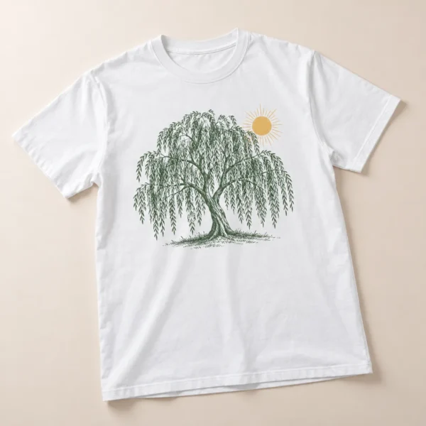 Willow Picnic Graphic T-Shirt — main design mockup
