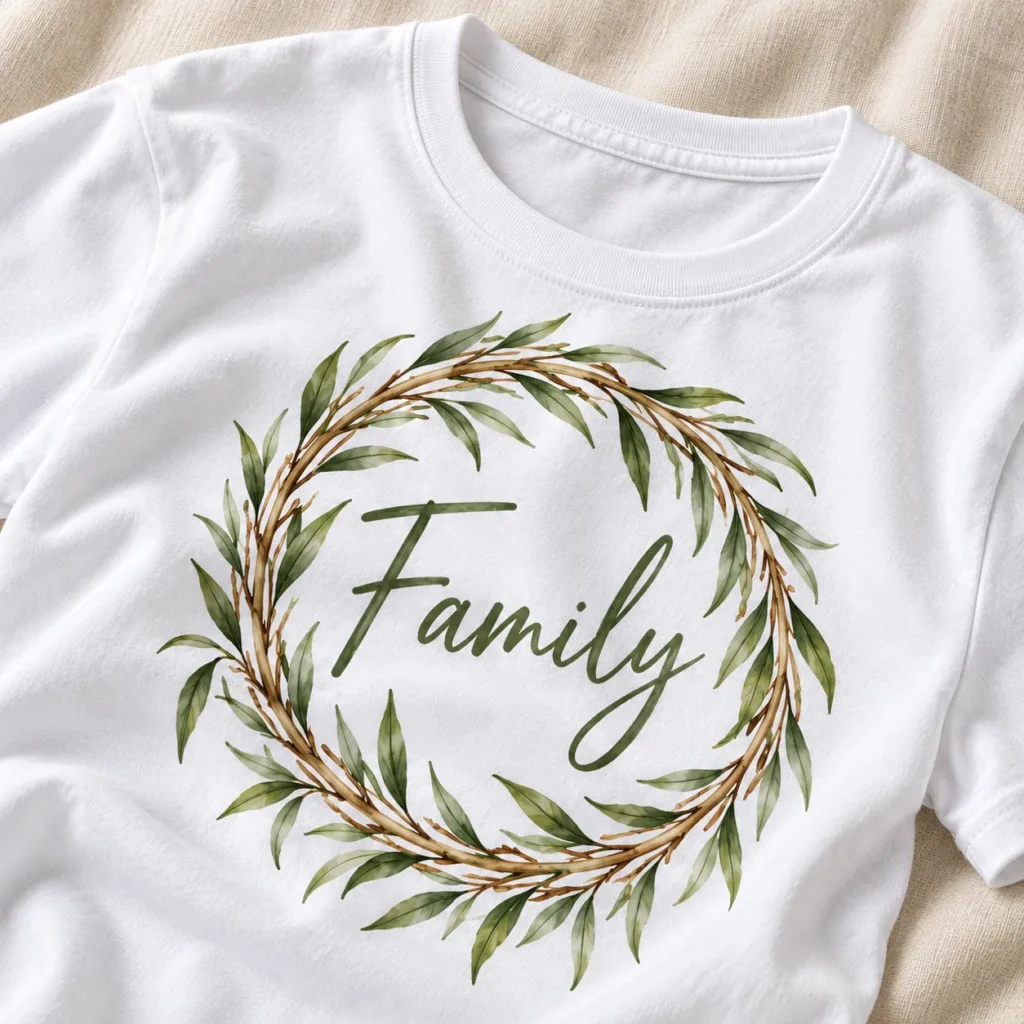 Family Roots Graphic T-Shirt — detail design mockup