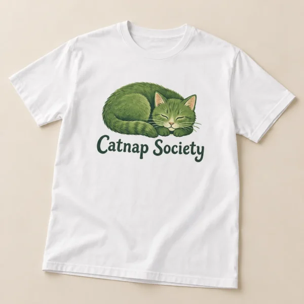 Catnap Society Graphic T-Shirt — main design mockup