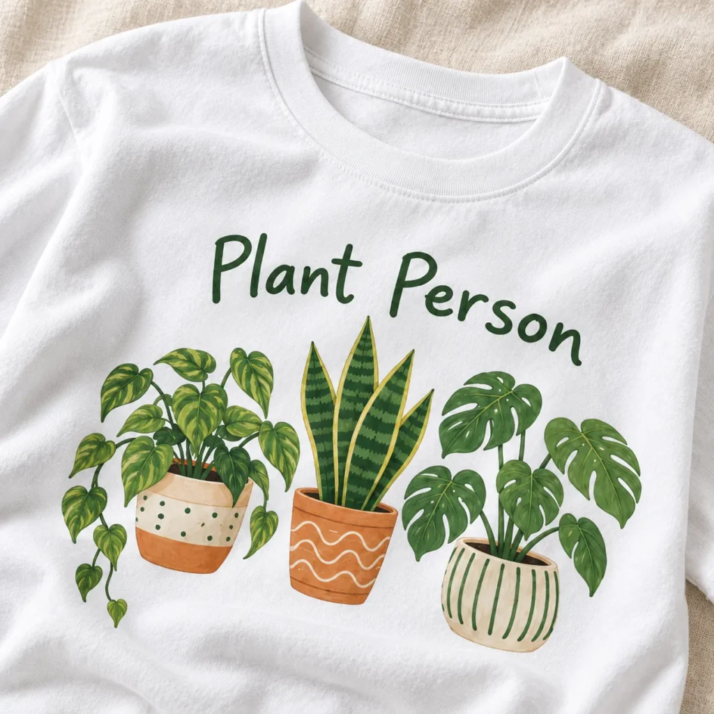 Plant Person Graphic T-Shirt — detail design mockup