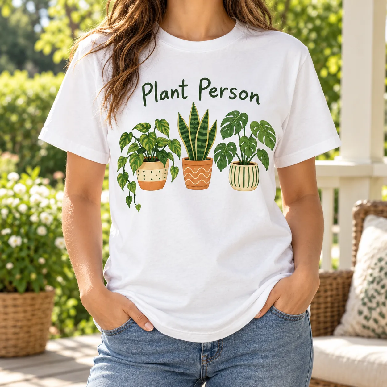 Plant Person Graphic T-Shirt — lifestyle design mockup