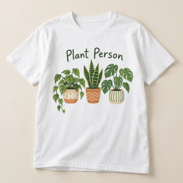 Plant Person Graphic T-Shirt — main design mockup