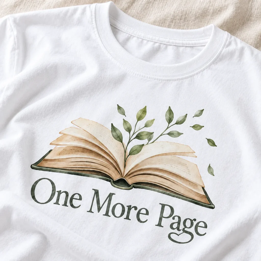 One More Page Graphic T-Shirt — detail design mockup