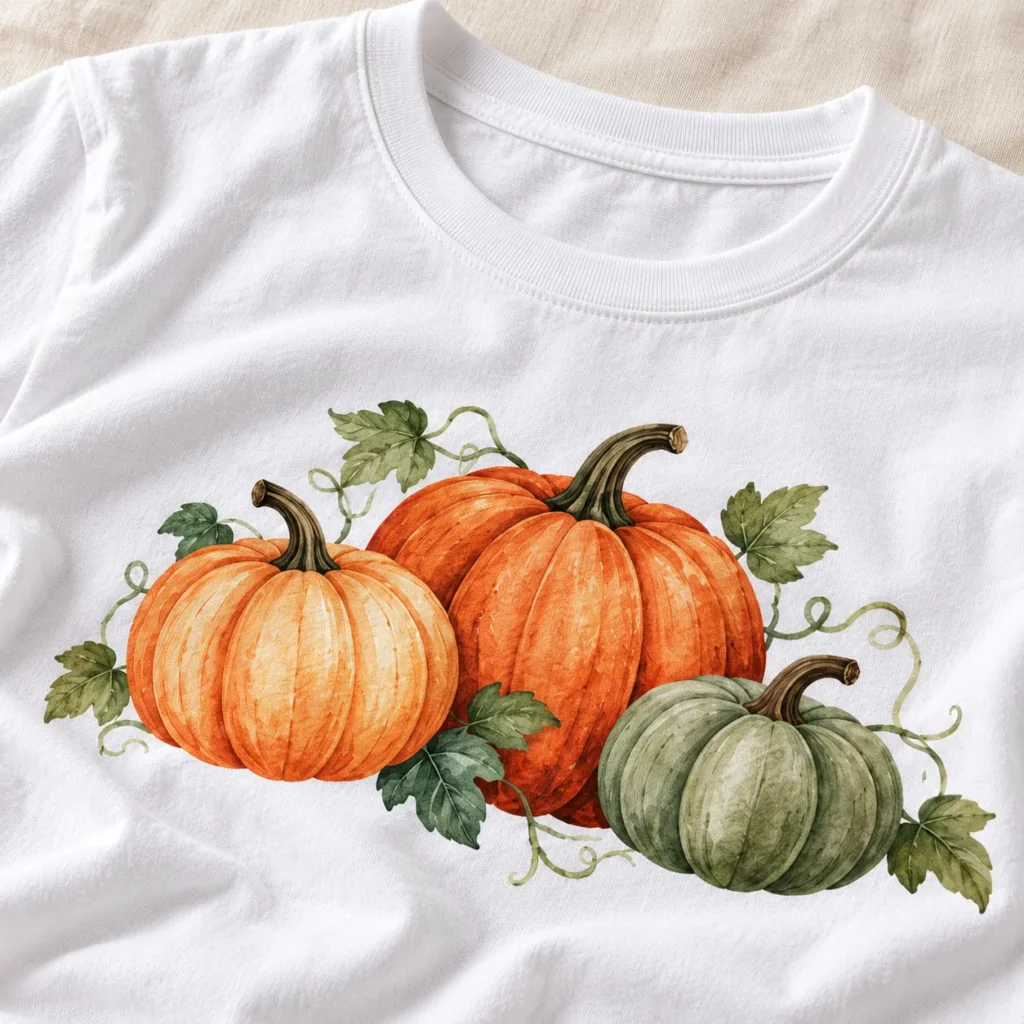 Pumpkin Walk Graphic T-Shirt — detail design mockup