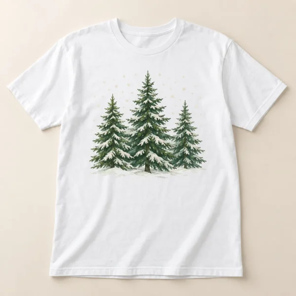 Winter Pines Graphic T-Shirt — main design mockup