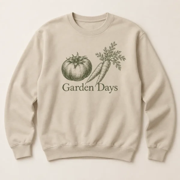 Garden Days Crewneck Sweatshirt — main design mockup