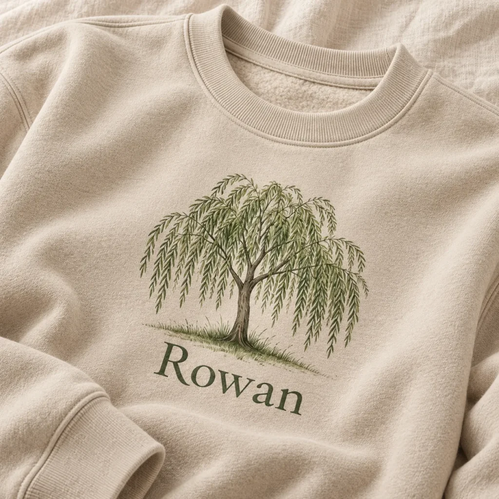 Family Name Grove Crewneck Sweatshirt — detail design mockup