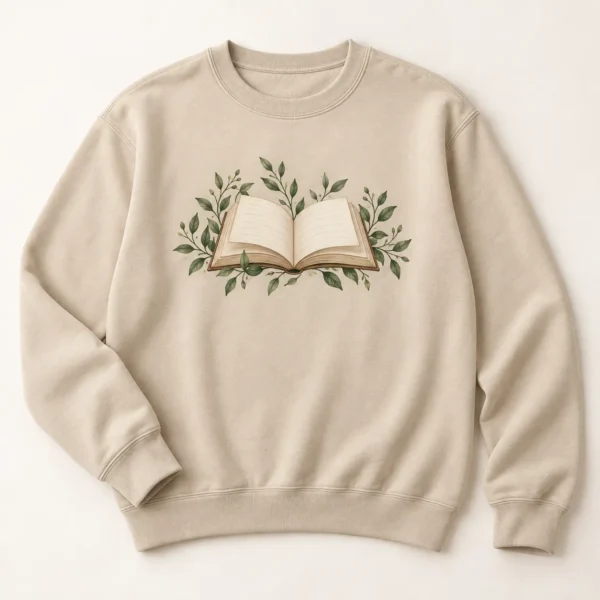 Reading Nook Crewneck Sweatshirt — main design mockup