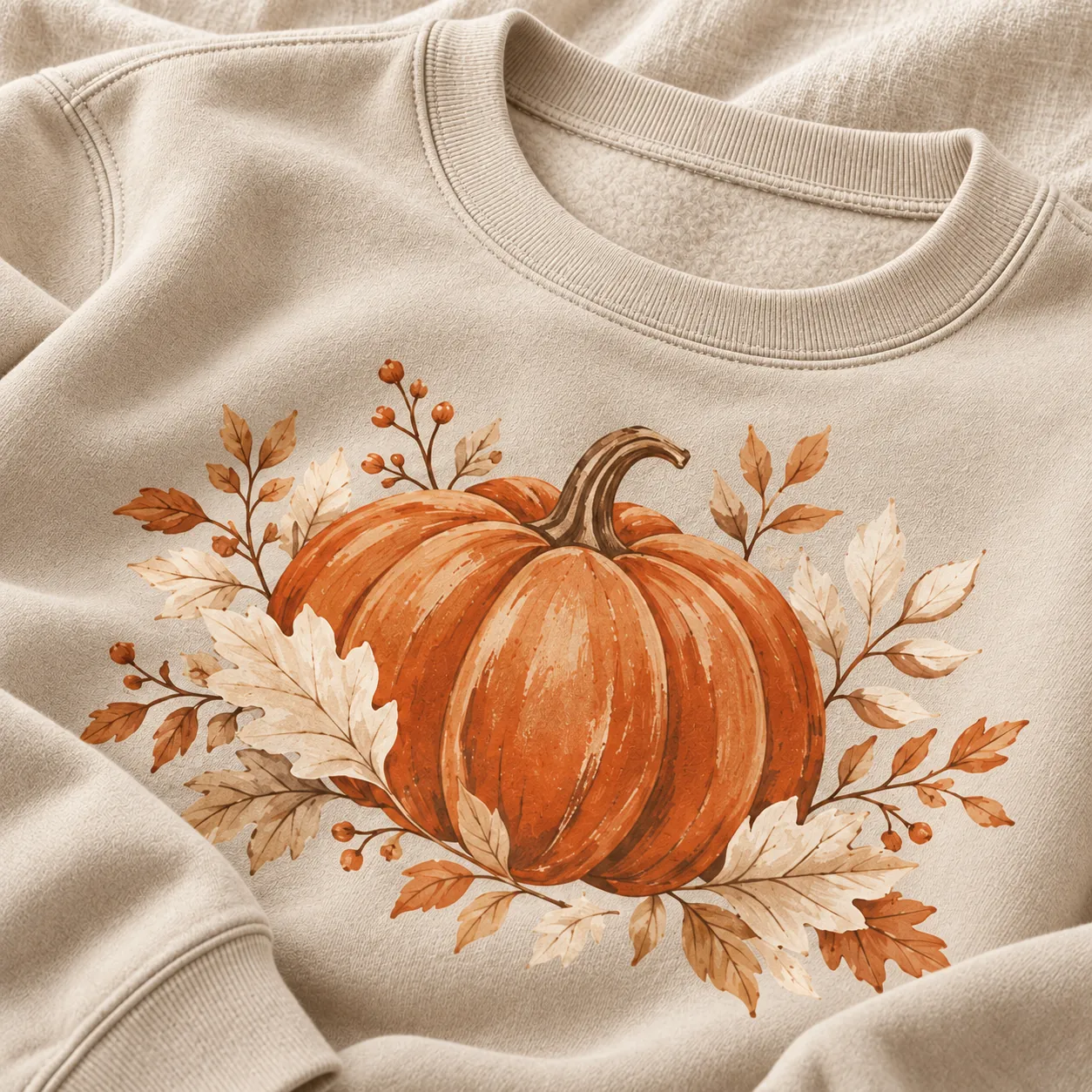 Pumpkin Porch Crewneck Sweatshirt — detail design mockup