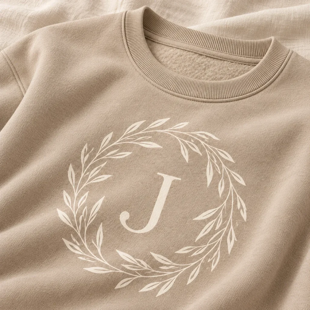 Willow Circle Crewneck Sweatshirt — detail design mockup