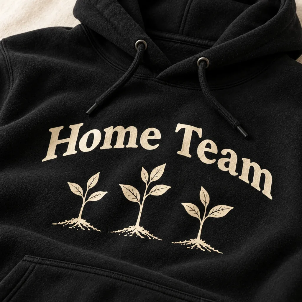 Home Team Pullover Hoodie — detail design mockup