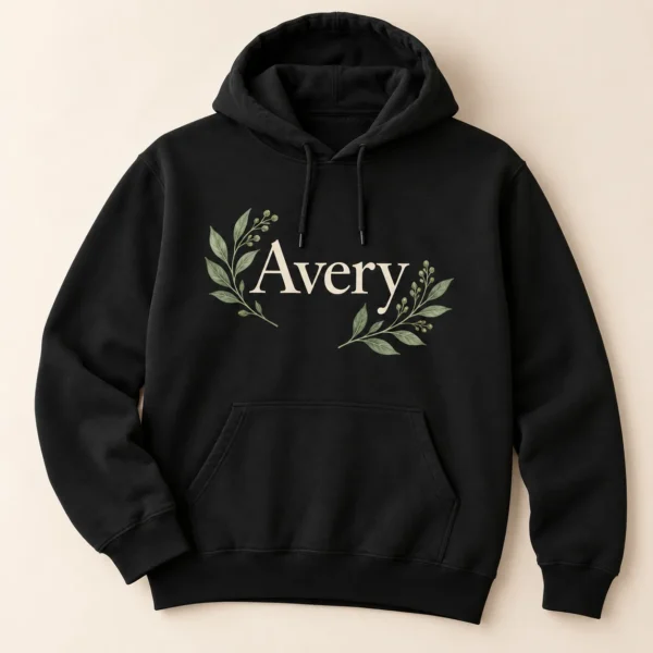 Botanical Name Pullover Hoodie — main design mockup
