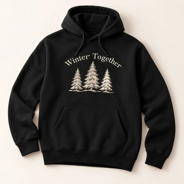 Winter Together Pullover Hoodie — main design mockup