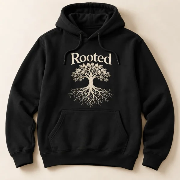 Rooted Family Pullover Hoodie — main design mockup